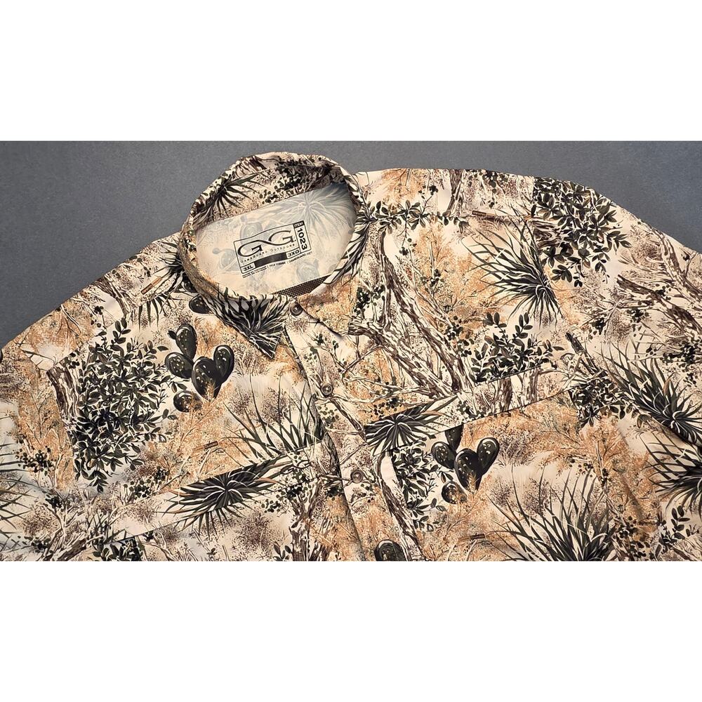 Game Guard Vented Short Sleeve‎ Camo Shirt Mens 4XL Cactus Outdoors Pockets